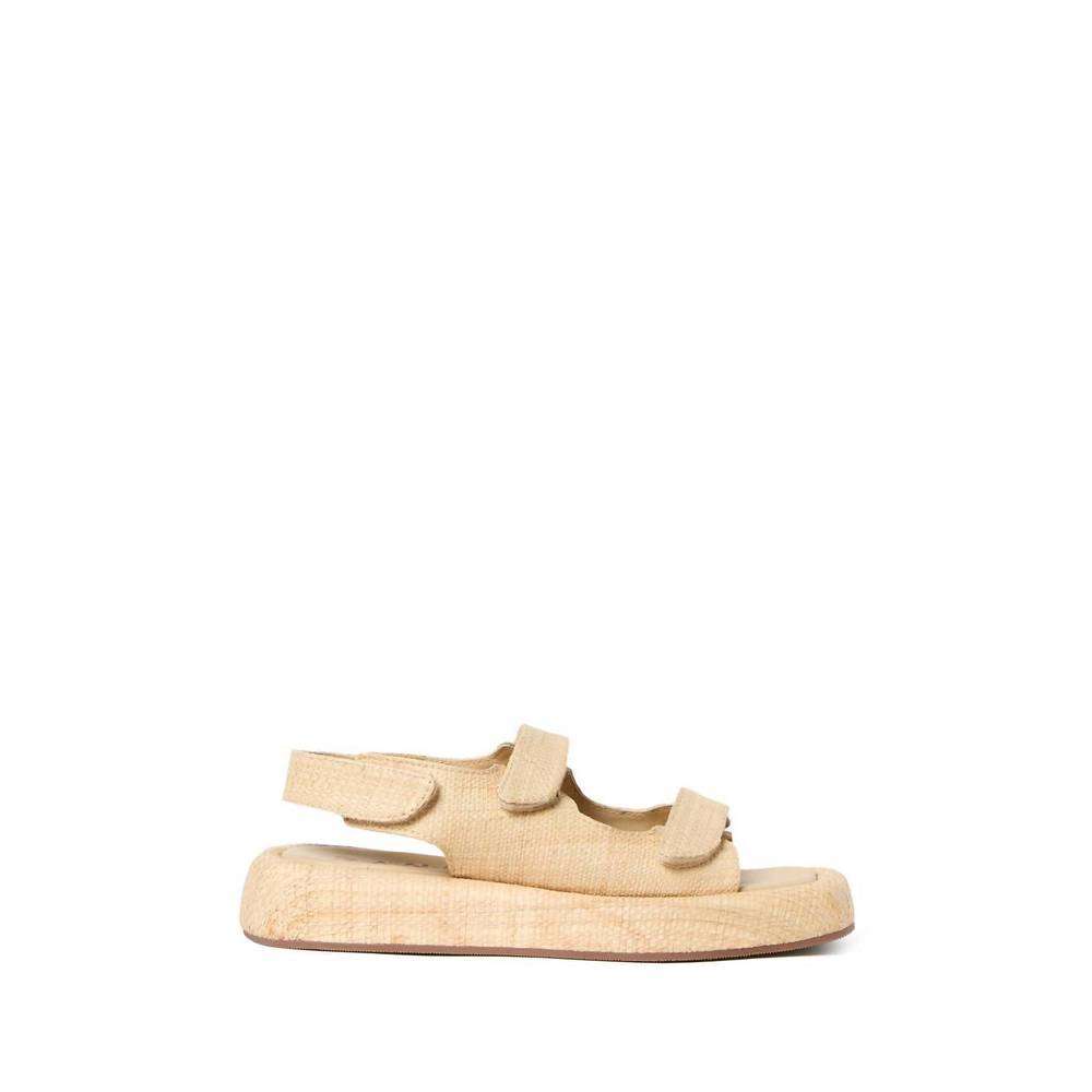 NEW LOEFFLER RANDALL women's blaise two band platform sandal in natural - Picture 4 of 6